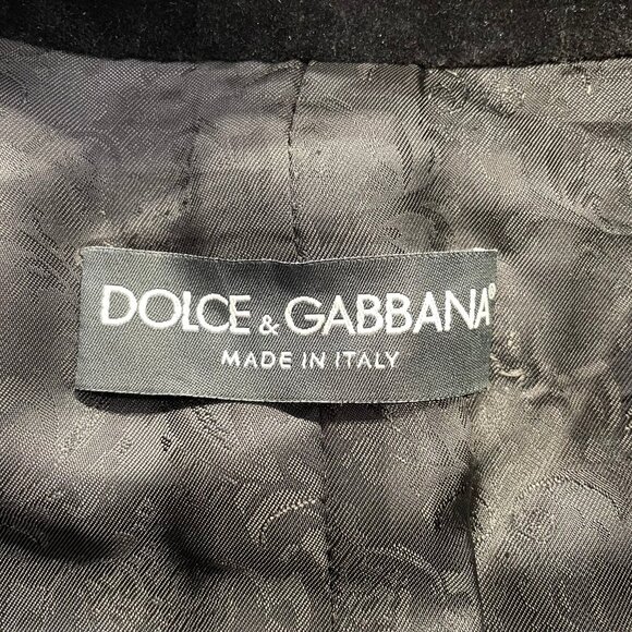 Dolce & Gabbana Velvet Wool Coat Black size 44 IT (US 8) - Picture 3 of 4